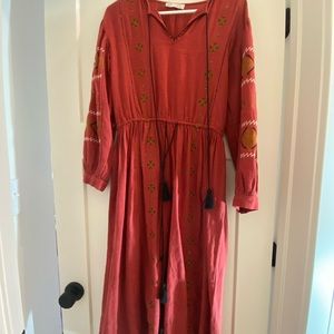 Zara embroidered midi dress